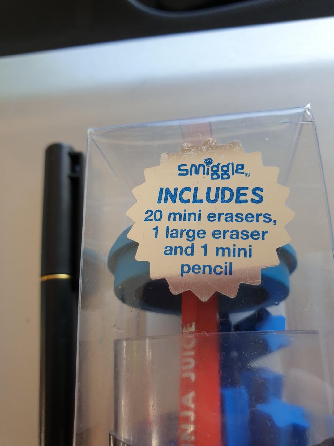 Smiggle mini pencil and eraser set rm10 New, Hobbies & Toys, Stationery
