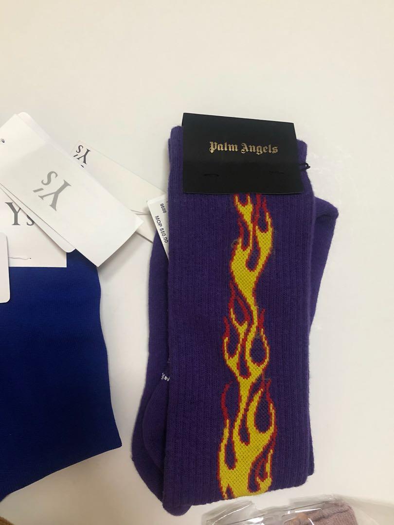 Socks （分類：襪褲襪）位於 Hong Kong。 由 mama__wardrobe 提交（商品編號 275403603，圖片 5）。簡介： 所有全新 不同款價錢 上面： Y’s 各色 $100 Palm Angels$200 彩色紫襪 $80 芥末黃 和 2款 透視日本襪 $10/pc。