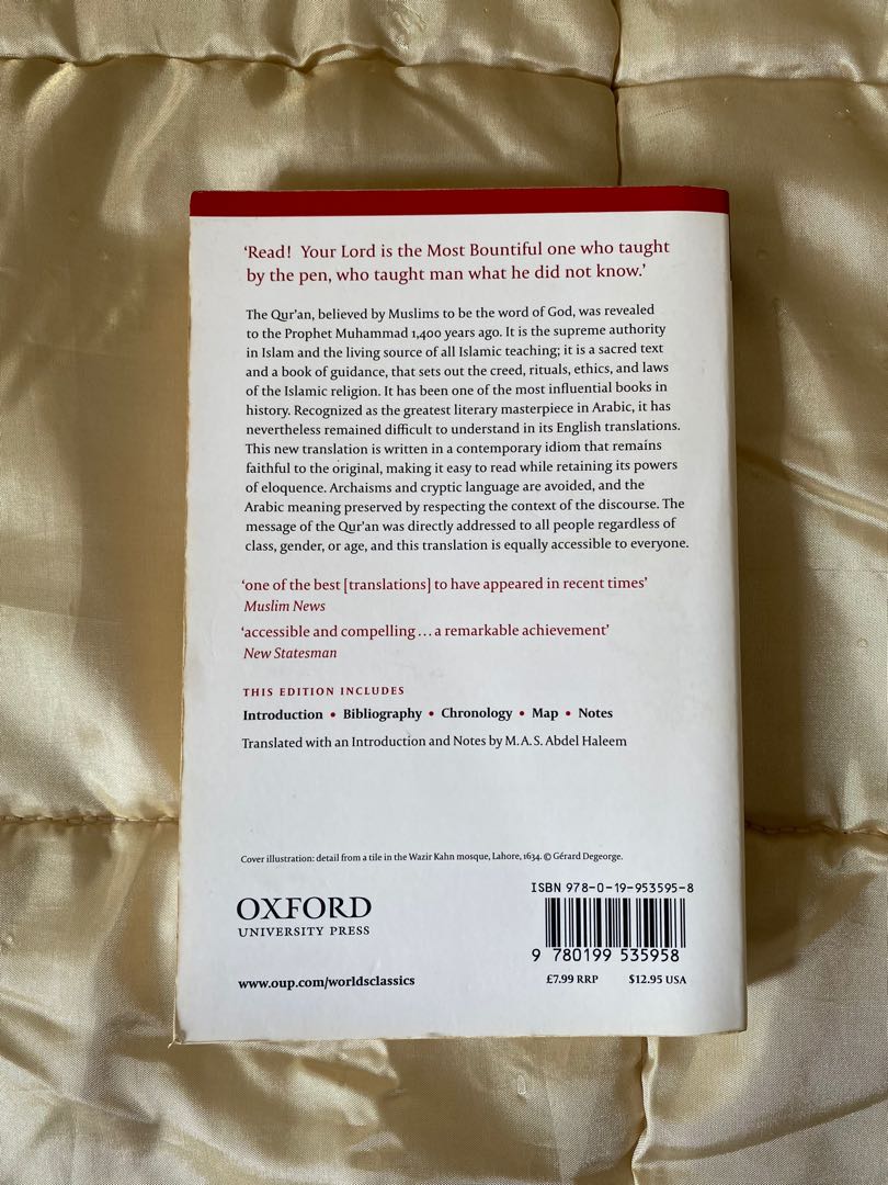 The Quran Oxford World S Classic By M A S Abdel Haleem Books
