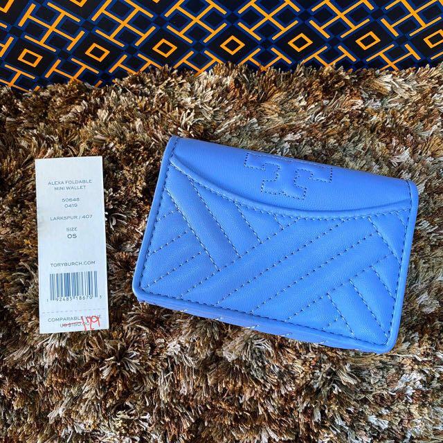 uthentic New Tory Burch Soft Quilted Leather Alexa Foldable Mini Card Case  Wallet #50648##inst 🎈 Size : 