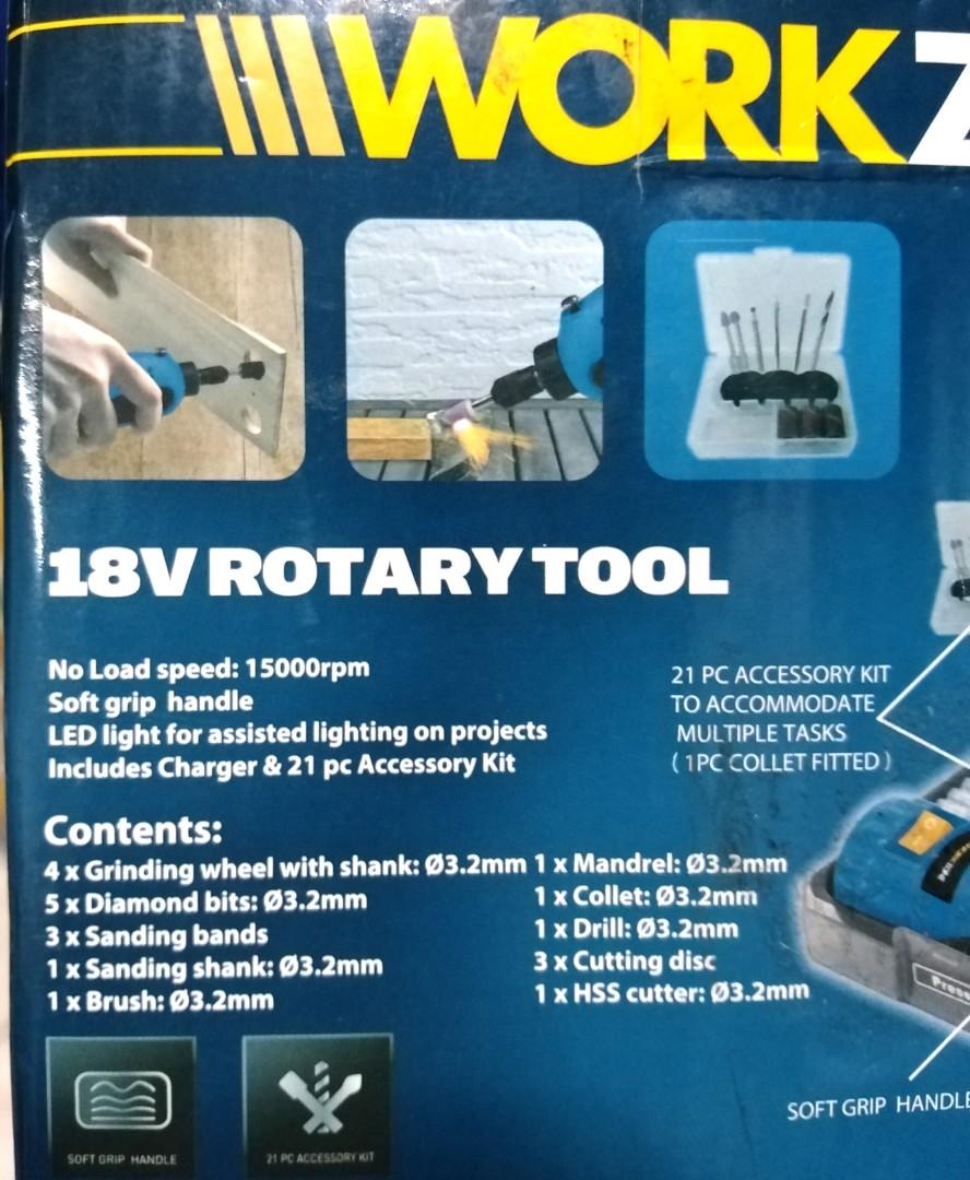Workzone Heavy Duty 18 Volts Rotary Tool Kit AC Engraver Engraving