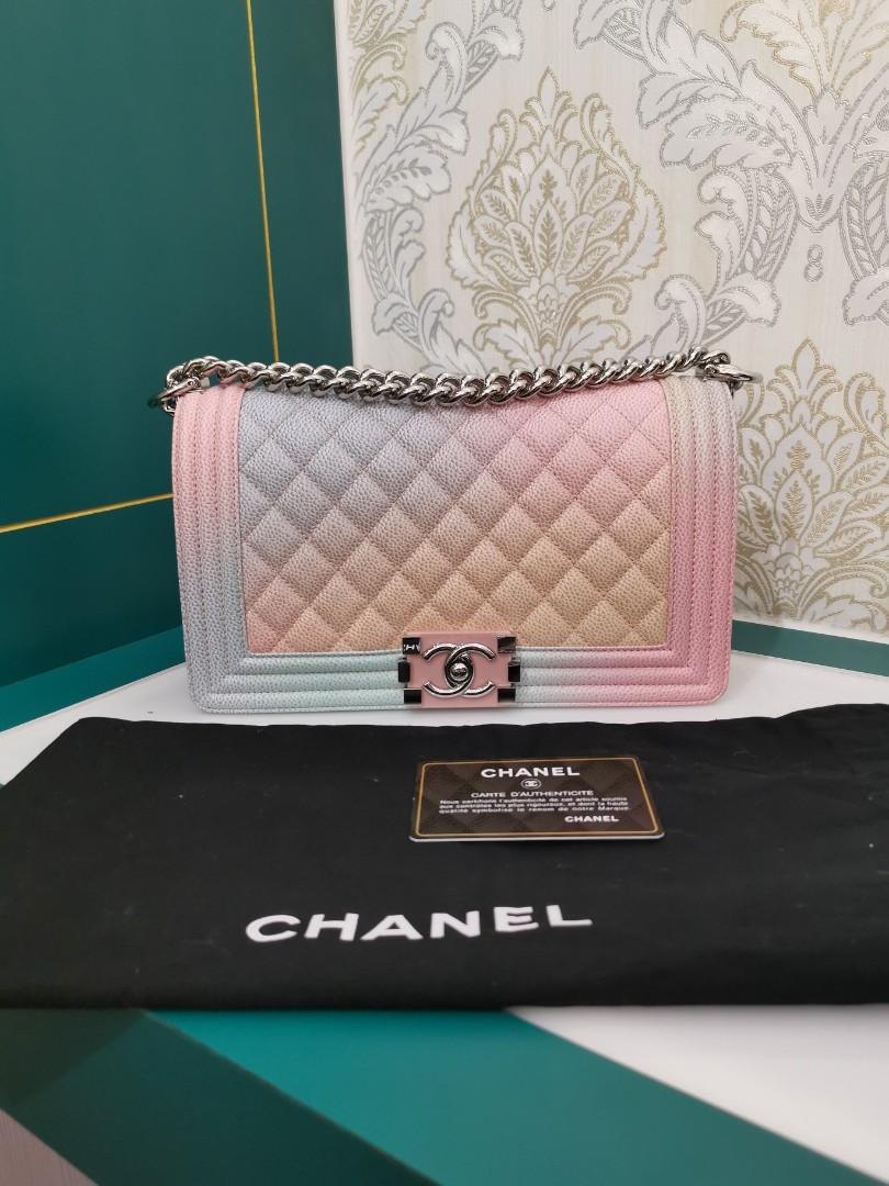 Chanel Rainbow Old Medium Crossbody Pink Caviar Boy Bag, 2018 at
