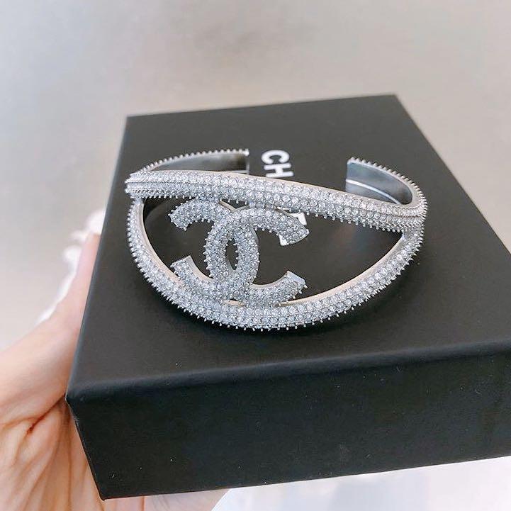 70% OFF CHANEL PAVED LOGO CUFF / BANGLE / BRACELET / ACCESSORIES, Luxury,  Accessories on Carousell