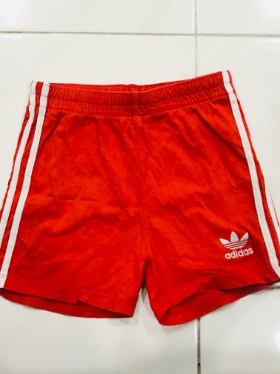 boys red adidas shorts