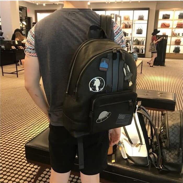 COACH WEST BACKPACK WITH VARSITY STRIPE AND SPACE