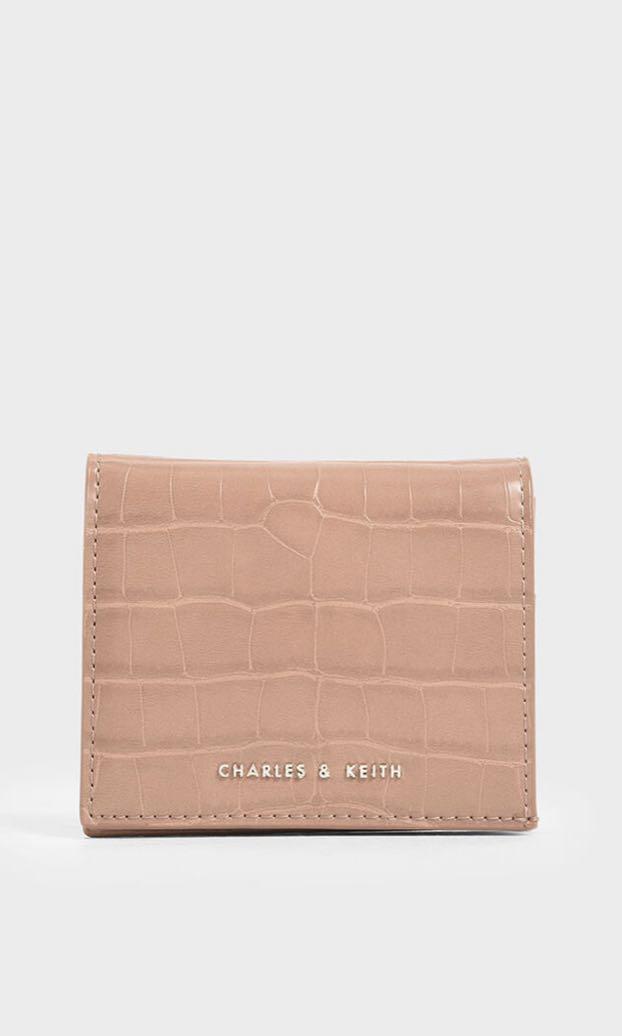 Bnib Charles Keith Croc Effect Small Wallet Blush Luxury Bags Wallets Wallets On Carousell