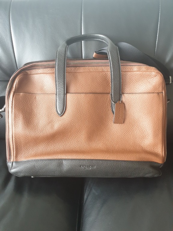 Coach Mens Leather Laptop Overnight