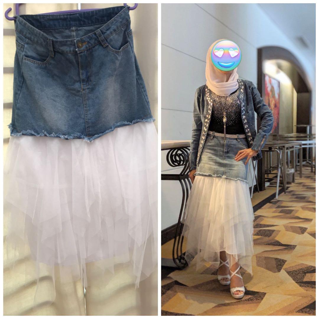 Denim tutu skirt