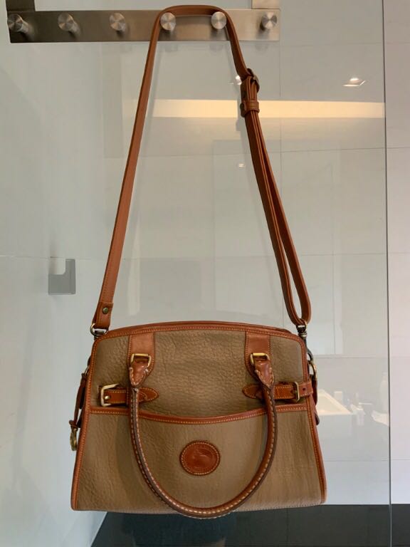 Dooney Bourke Taupe British Tan Buckle Satchel Women s Fashion