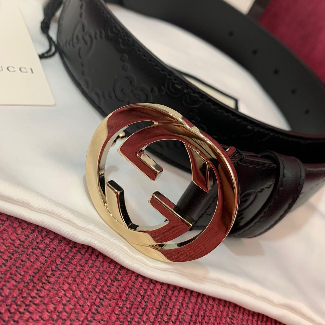 Gucci signature leather belt womens hotsell