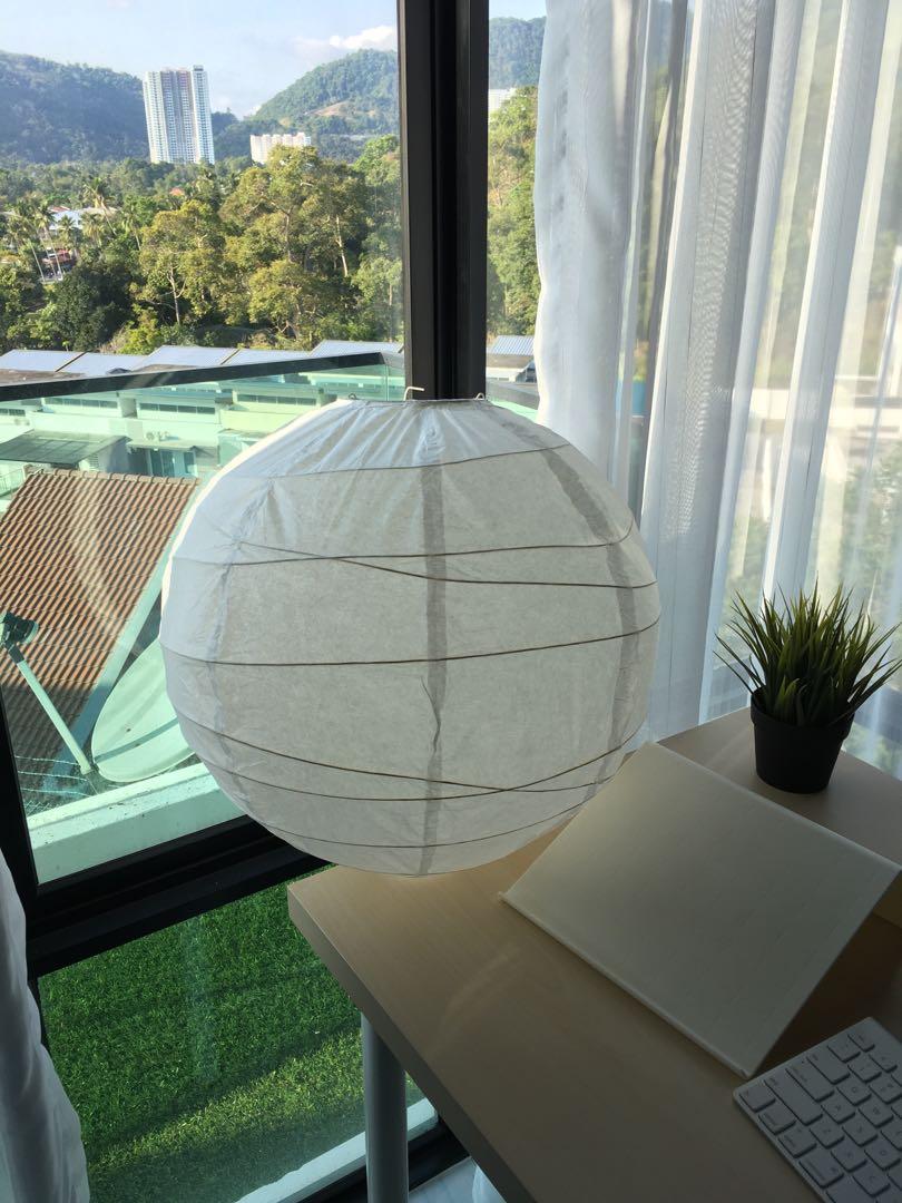 Ikea Regolit Pendant lamp shade, white, 45 cm, Furniture & Home Living