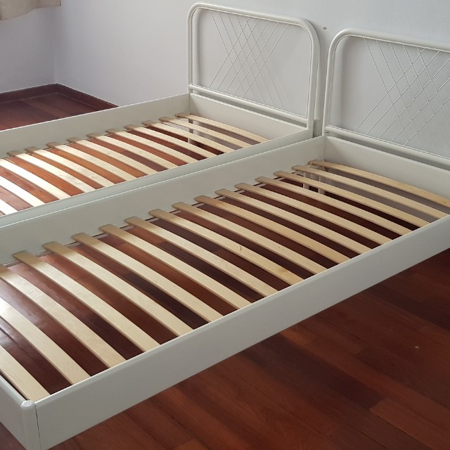 Ikea Single Bed Frame NESTTUN & Luroy bed base, Furniture & Home Living