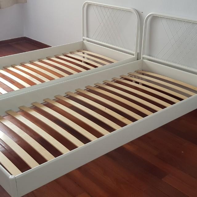 ikea single bed frame nesttun luroy bed base furniture beds mattresses on carousell