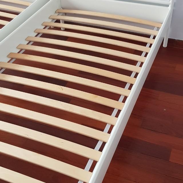 Ikea Single Bed Frame NESTTUN & Luroy bed base, Furniture & Home Living