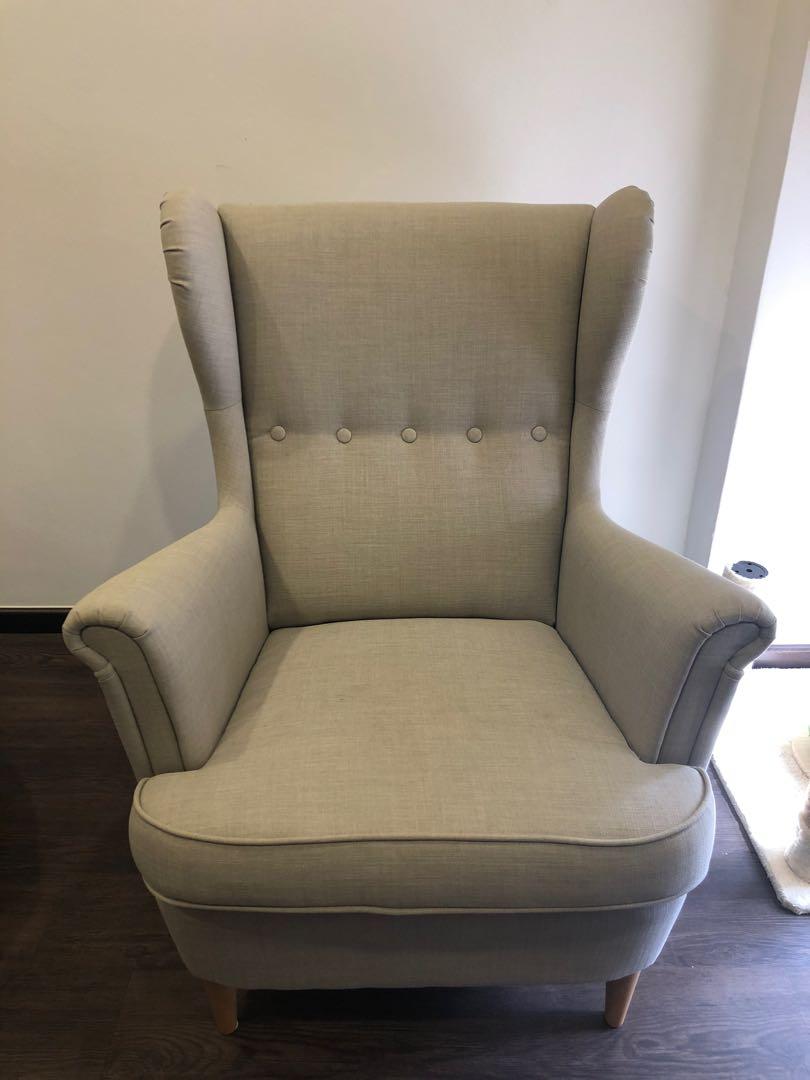 ikea strandmon wing chair grey