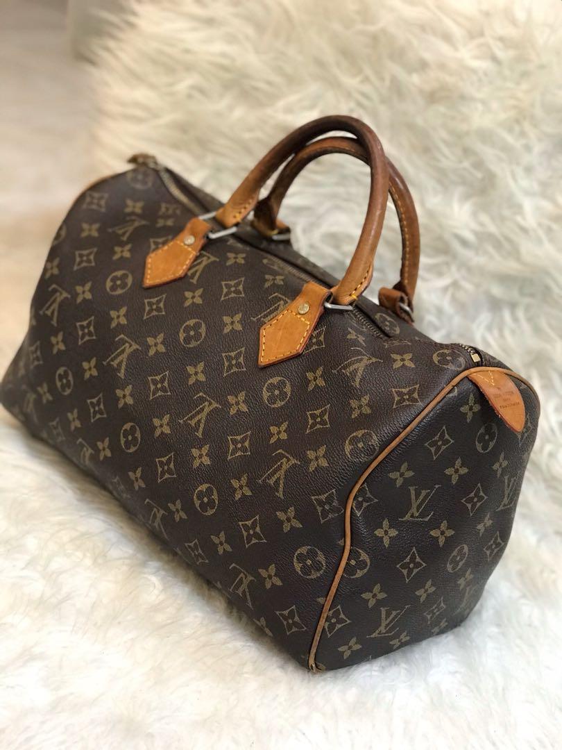 Louis Vuitton Brown Monogram Canvas Speedy 35 Handbag Auction