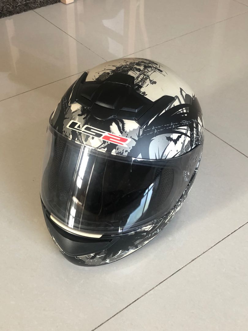 LS2 motorcycle helmet in unique design not seen in Singapore