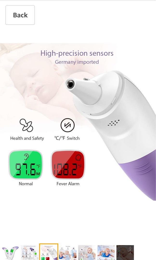 FDA and CE Approved with Memory and Fever Warning 4 in 1 Ear and Forehead Thermometer Dual Mode,AutoMate Medical Digital Thermometer for Baby and Adults