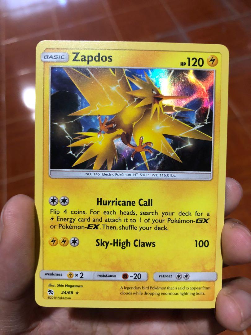 Details about / 2019 Zapdos 24//68 Holo Rare M//NM Hidden Fates Pokemon Card
