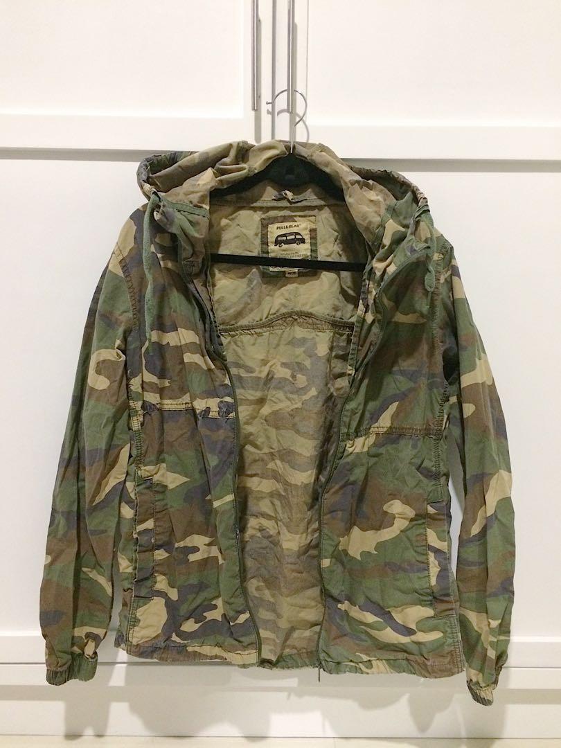 Pull \u0026 Bear Camo Jacket, Men's Fashion 