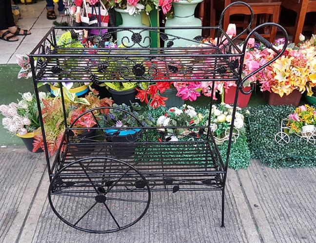 Serving Display Metal Cart (Category: Other Kitchenware & Tableware) located in Manila. Submitted by vivian.vivian3 (Listing ID 275569833, Image 3). Description: Serving DServing Display Metal Cart * With 2 serving layers * Flower accent design details * Size: 32 x 14 x 30.5 inches (Length x Width x Height) * Price is ₱ 4,500 Kindly visit our Facebook Page: Vivian's Collections For inquiries: (02) 8343-7727 / 0920-9453744.