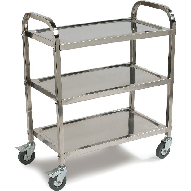 Stainless 2 Layers Food Trolley 3 Layers Utility Trolley Push Cart