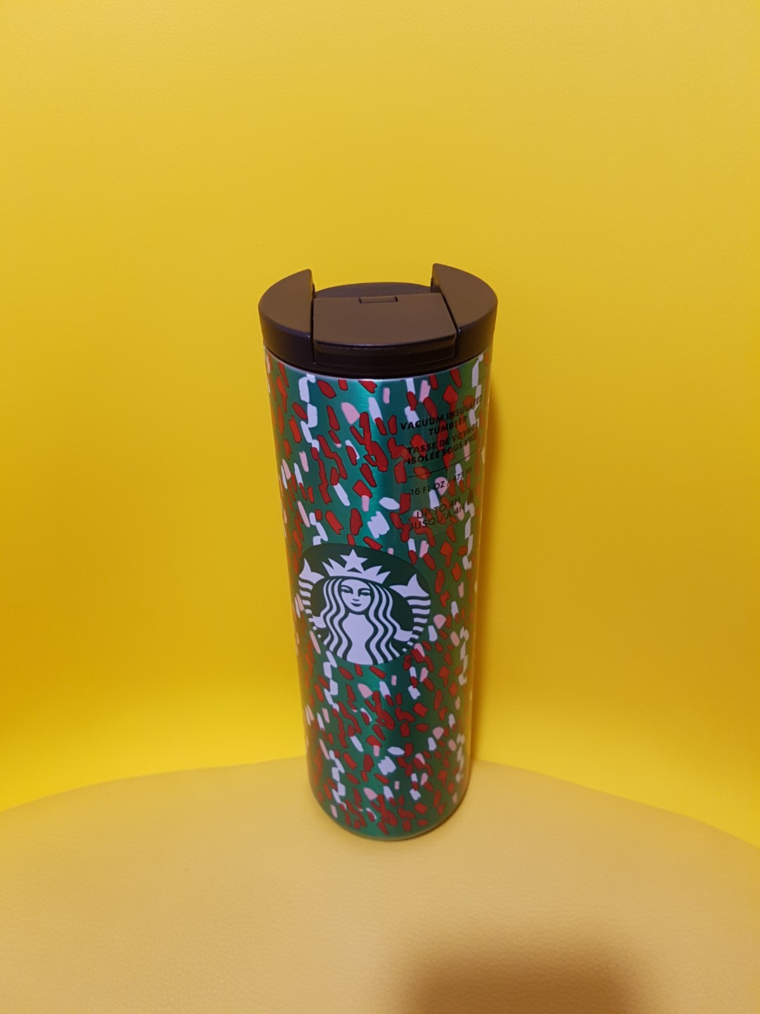 Starbucks 2019 Holiday Green Confetti Chirstmas FlipTop Vacuum