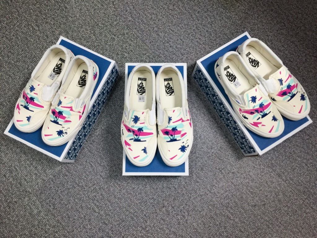 vans slip on palm tree