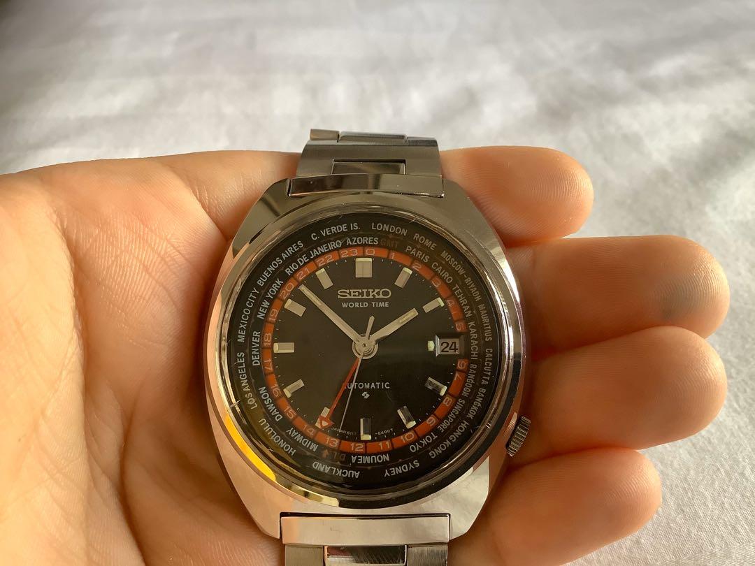 Vintage seiko world timer 6117-6400 in almost mint condition., Luxury,  Watches on Carousell