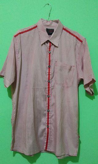 Turun harga! Kemeja pria garis-garis merah #mauthr