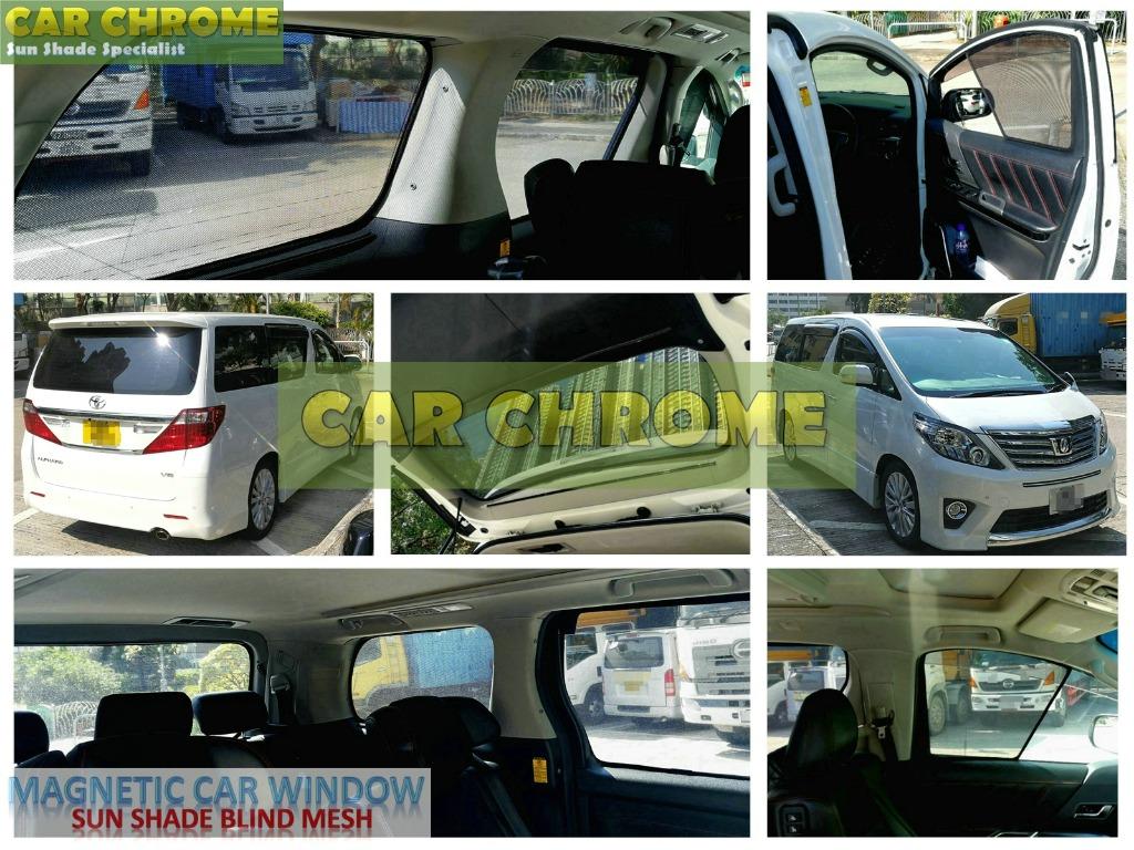 豐田toyota Alphard Vellfire 10 30系專用全車磁石版本窗網一套7件 包括 前窗x 2 中門x 2 尾窗x 2 尾門窗x 1 Magnetic Car Window Sun Shade