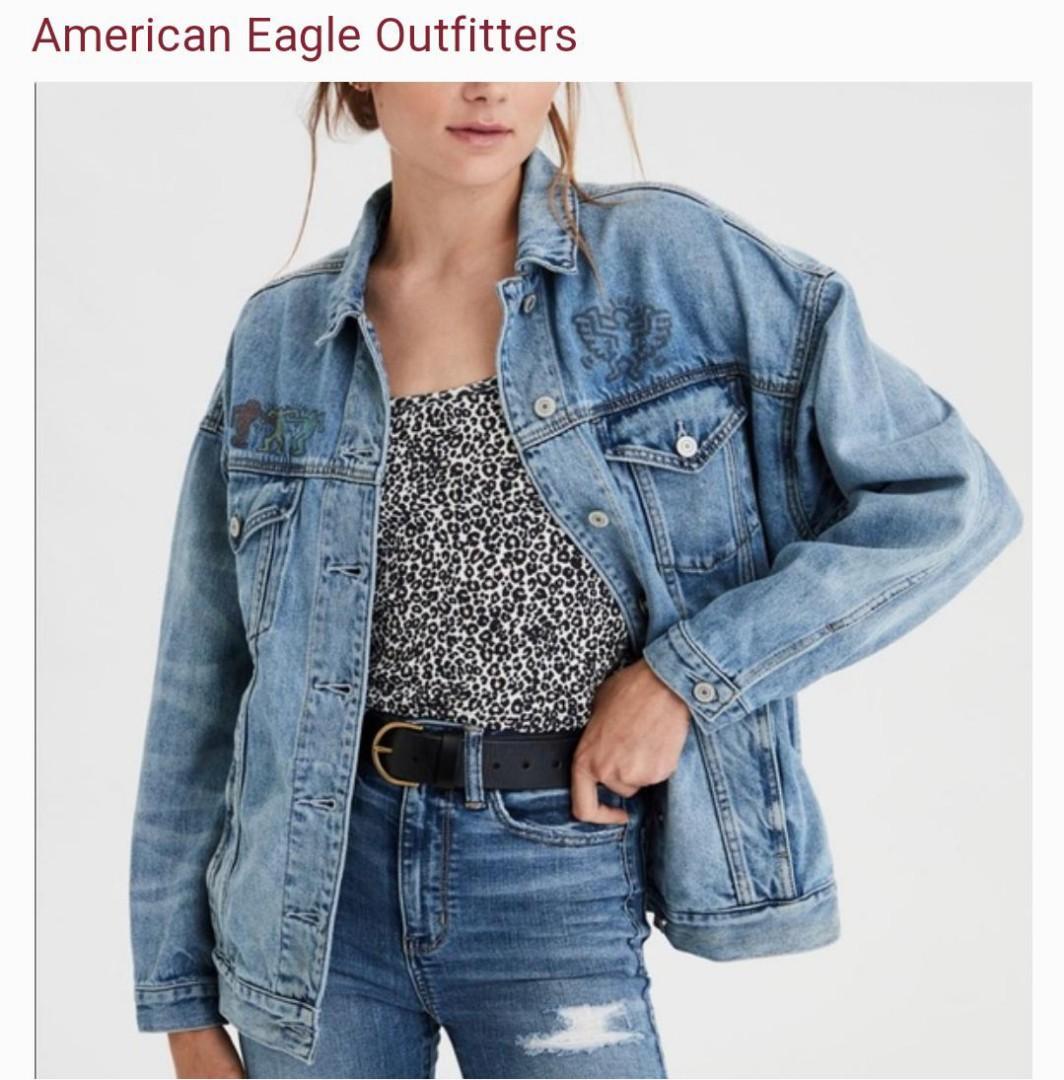 American eagle keith haring jean jacket clearance