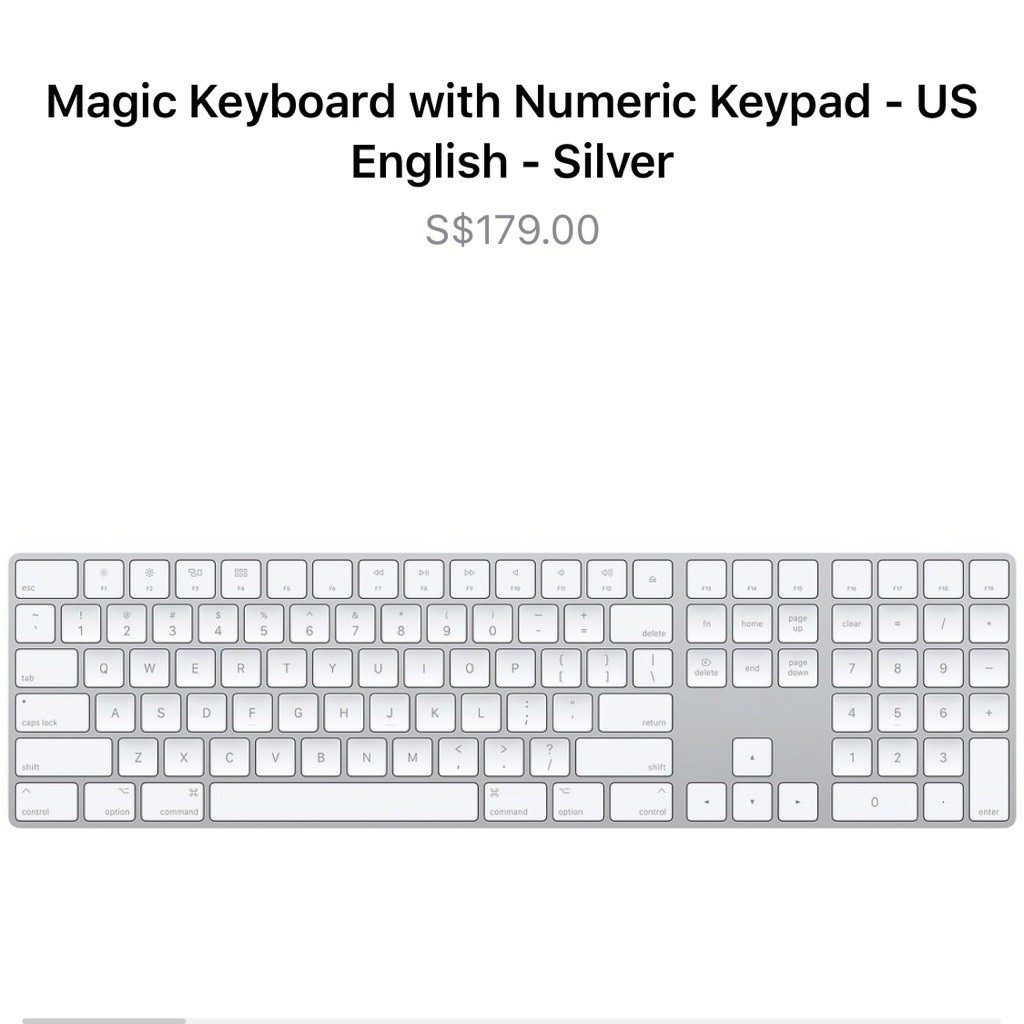 Apple wireless keyboard computers tech parts accessories 