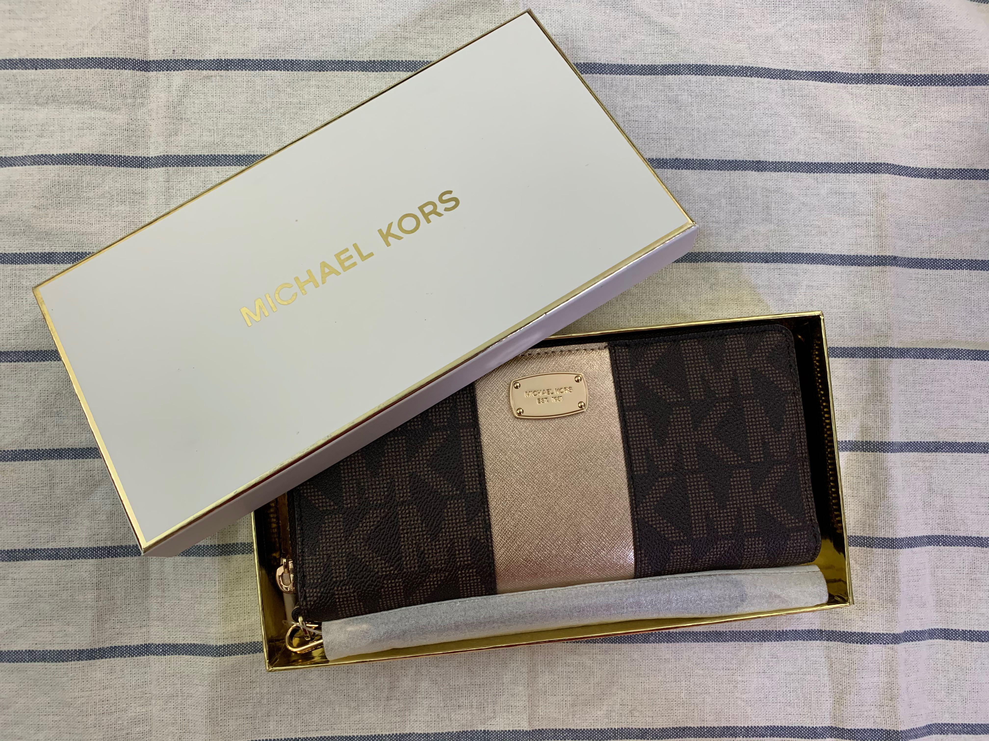 Michael kors met center stripe wallet on sale