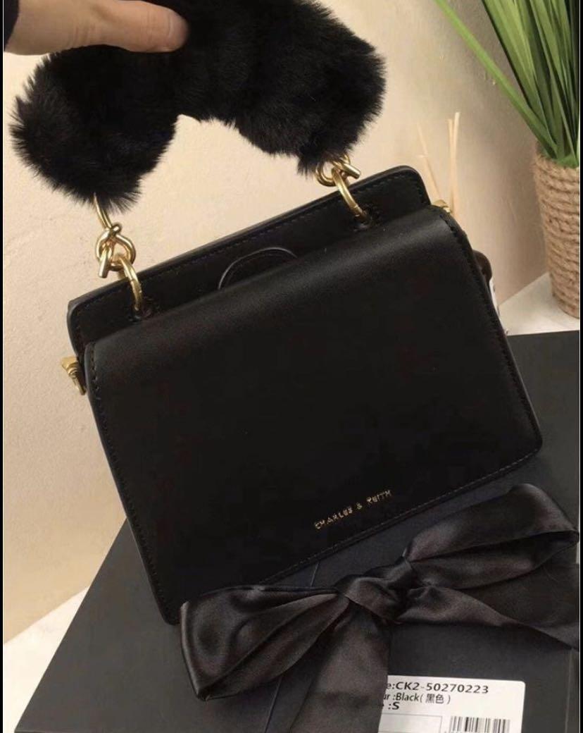 Charles and keith shop fur bag original price