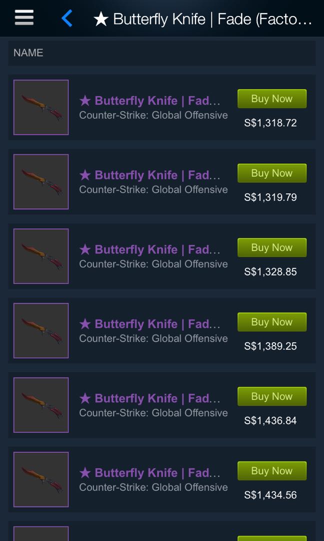 Csgo Butterfly Knife Fade, Video Gaming, Gaming Accessories, Game Gift