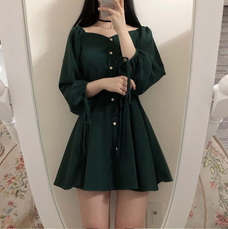 Korean green clearance dress