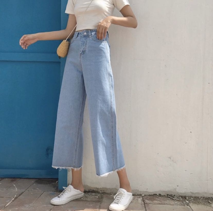 Wide leg jean culottes clearance