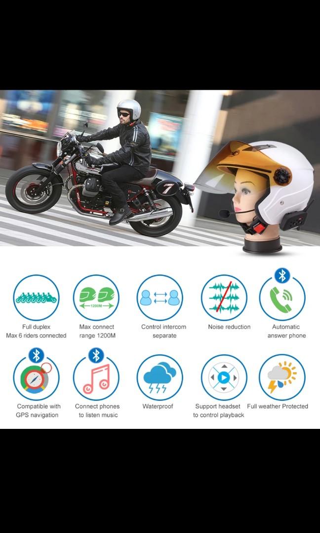 Fodsports V6 Pro Motorcycle Helmet Bluetooth Headset Intercom ...