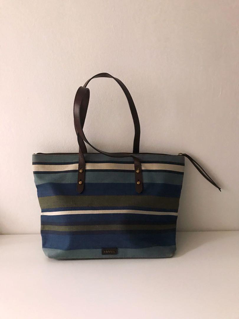 Fossil best sale striped tote
