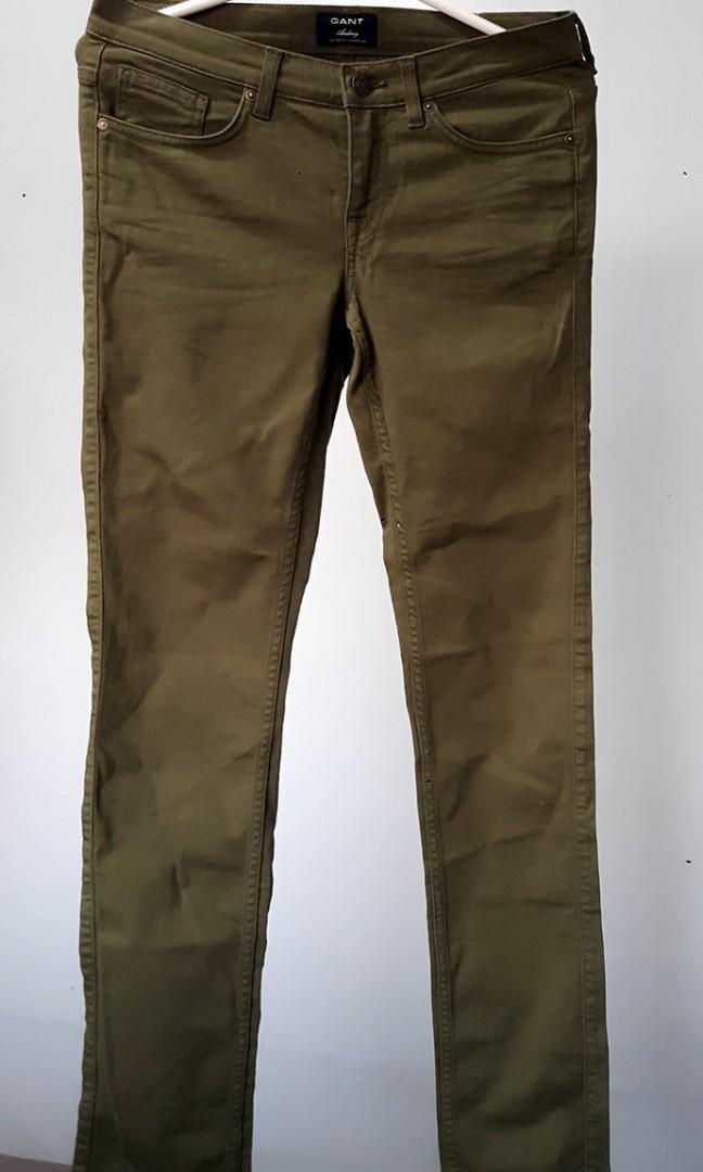 olive green denim jeans