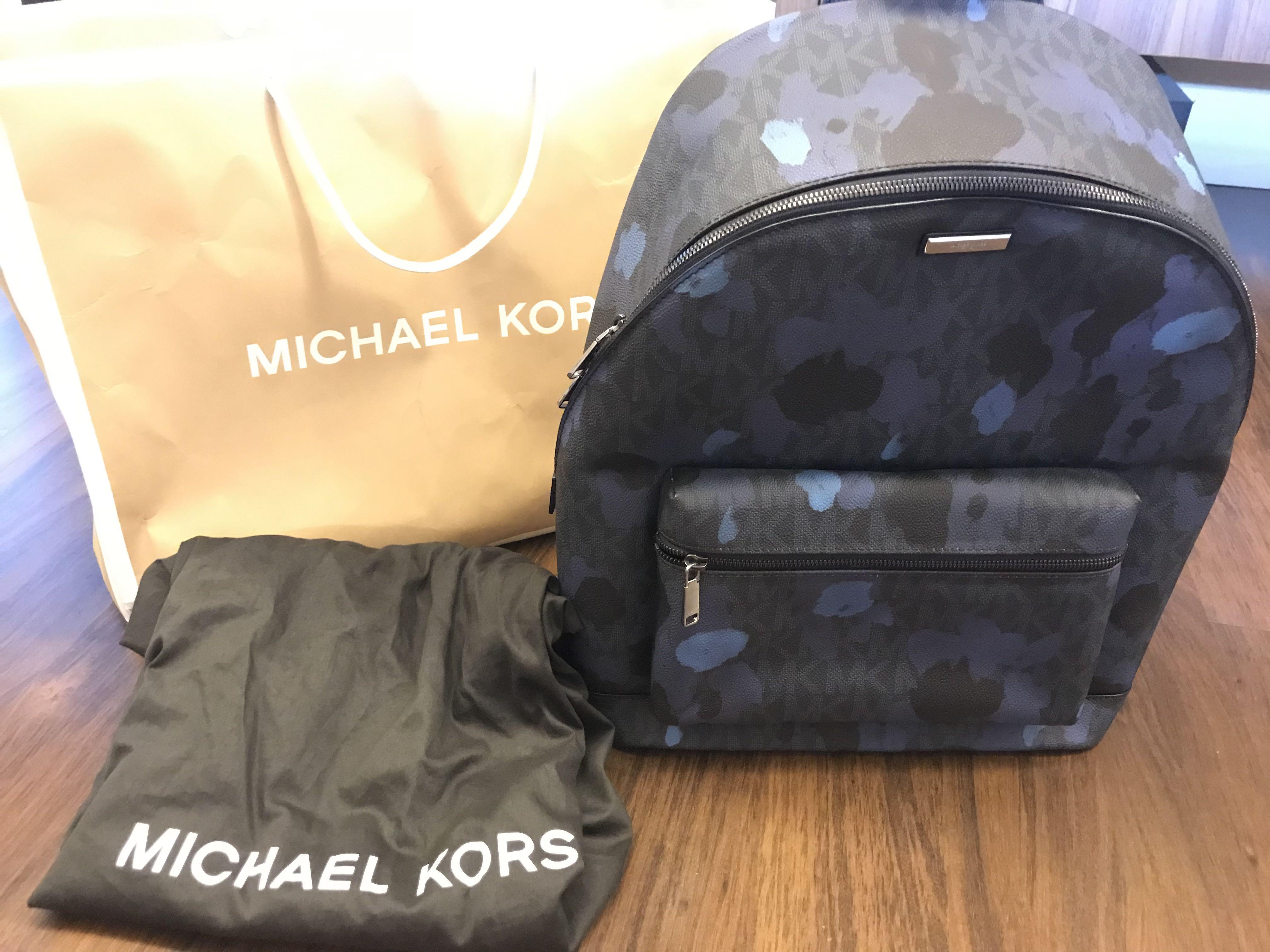 Michael kors cheap backpack blue camo