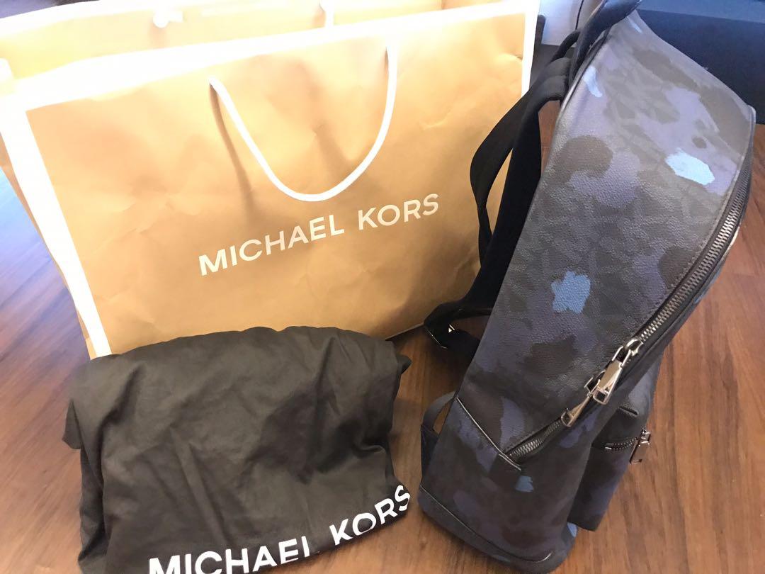Michael kors blue camo hot sale backpack