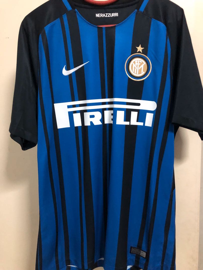 Inter Milan Home Kit 2017 2018 Football Shirt Jersey Original Nike Size M Sports Athletic Sports Clothing On Carousell