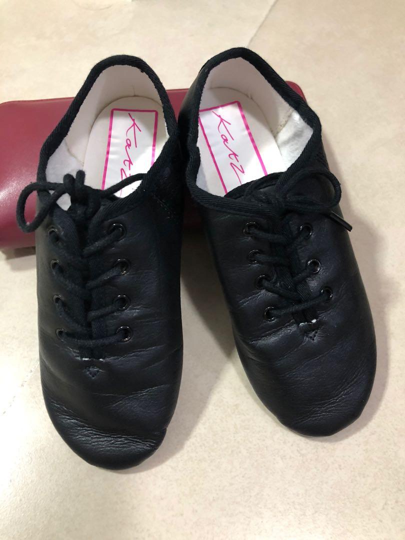 Katz Black Leather Unisex Lace-up
