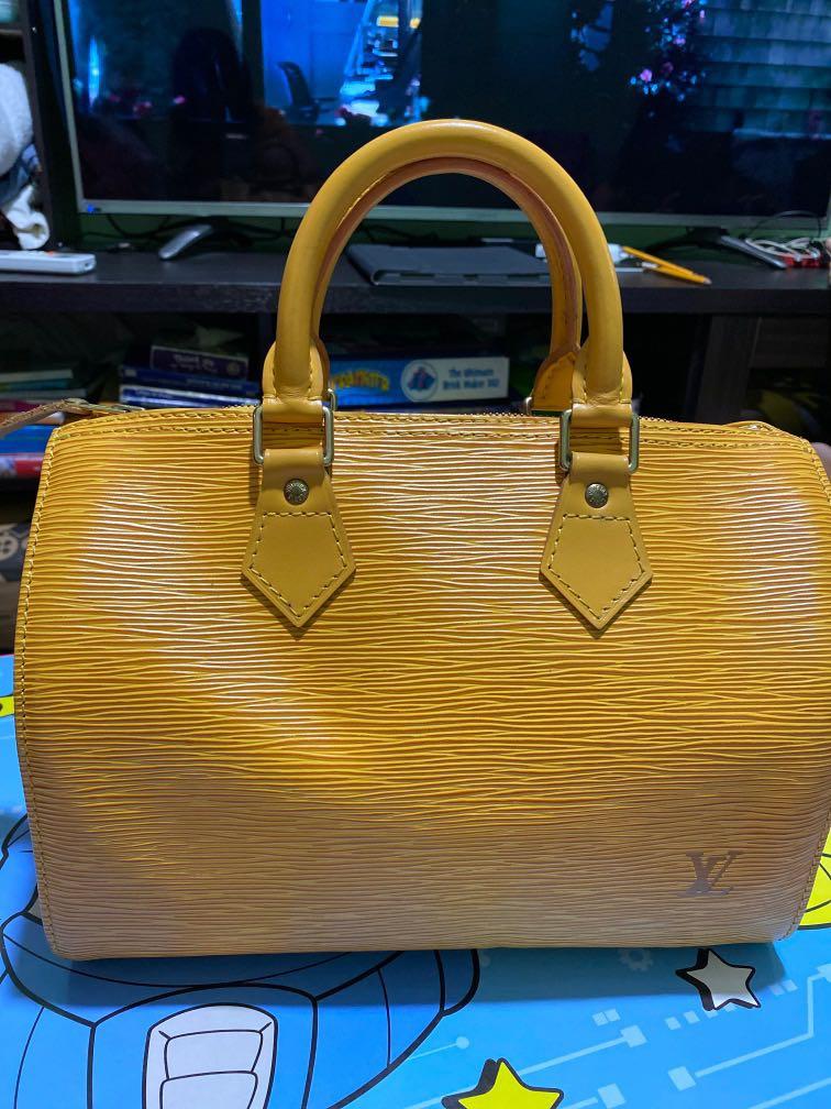 Louis Vuitton Speedy 25 Yellow Epi Leather, Luxury, Bags & Wallets