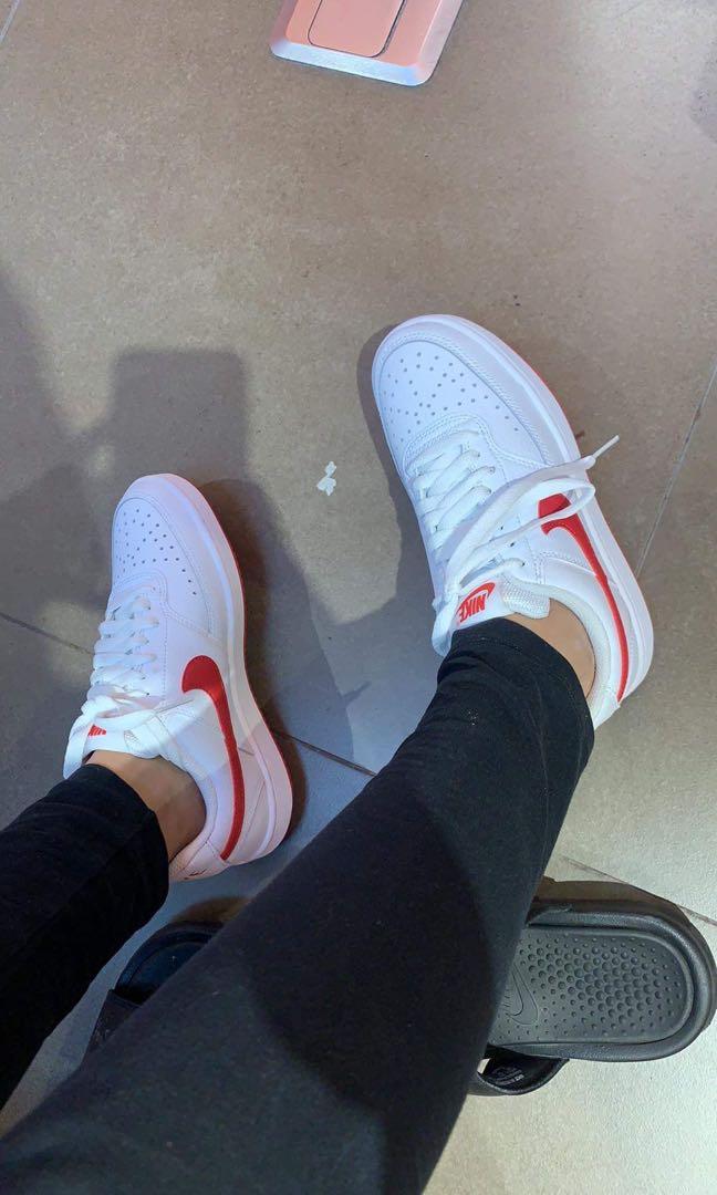 nike court vision low red outfit 
