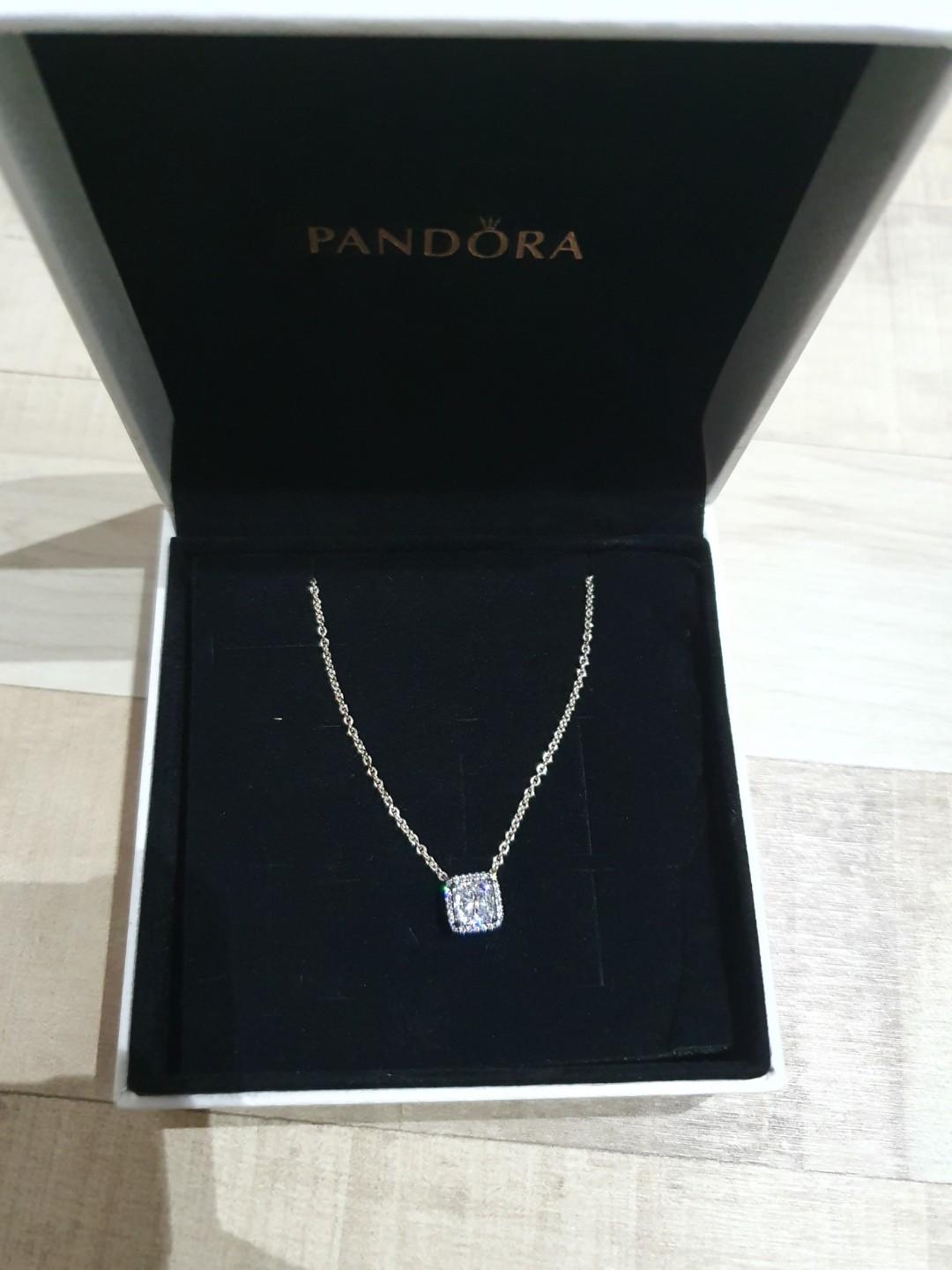 Sparkling square store halo pendant