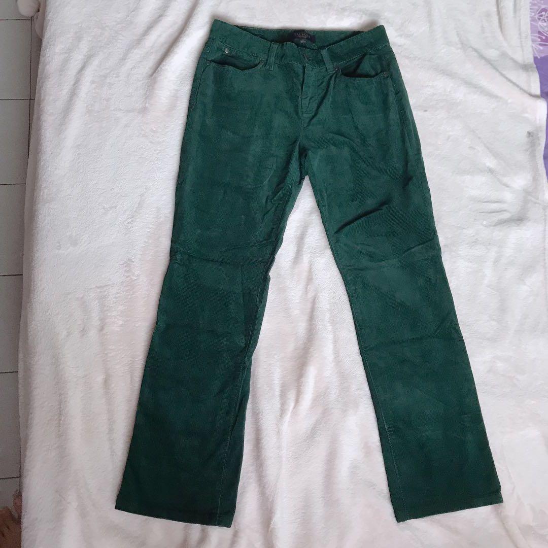 high waisted green corduroy pants