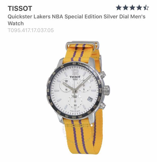 Tissot Quickster Lakers Men s Fashion Activewear on Carousell